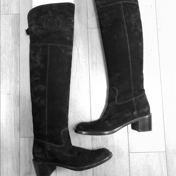gucci tall black boots